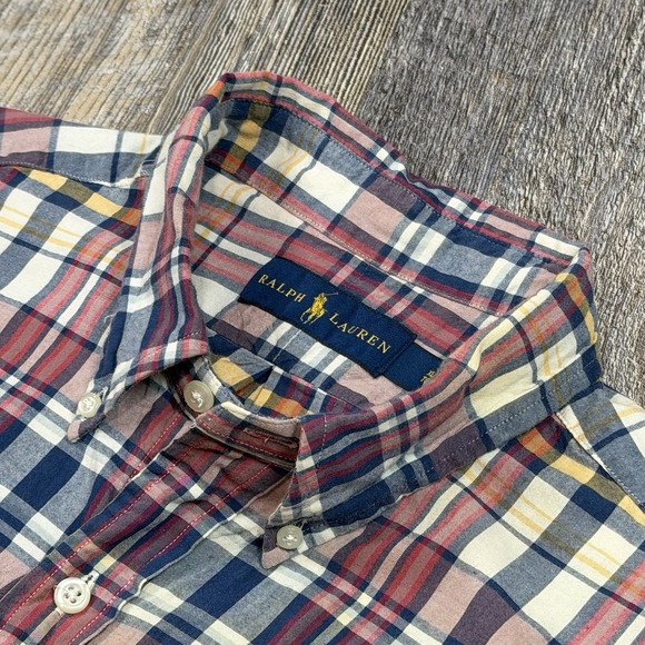 Polo Ralph Lauren Shirt Men's X-Large XL Red Plaid Short Sleeve Button Down Pony - Picture 5 of 12